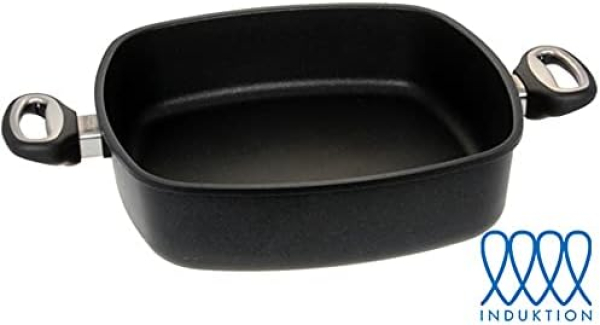 Lotus Guss-Quadratkasserolle Ø 29cm (für Induktionsherde) mit Glasdeckel